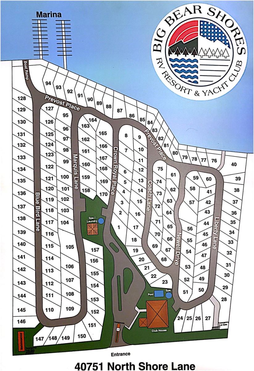 Big Bear Shores Resort Map